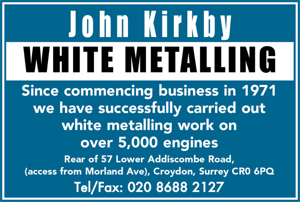John Kirkby White Metalling - White metalling Automobile engineers