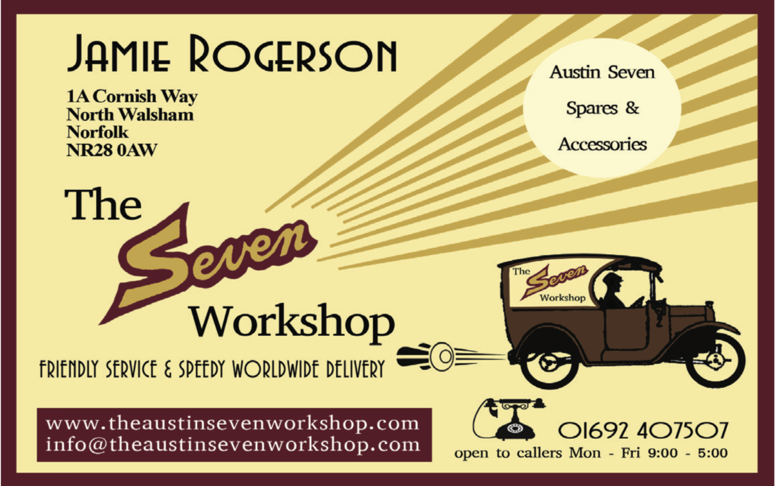The Seven Workshop Jamie Rogerson  - Austin 7 parts and service and repairs