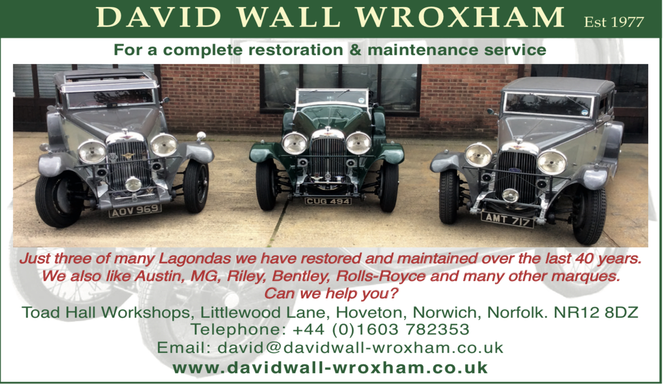 David Wall Wroxham  - Vintage Car Restoration Maintence Lagonda, Bentley, Rolls-Royce, MG,