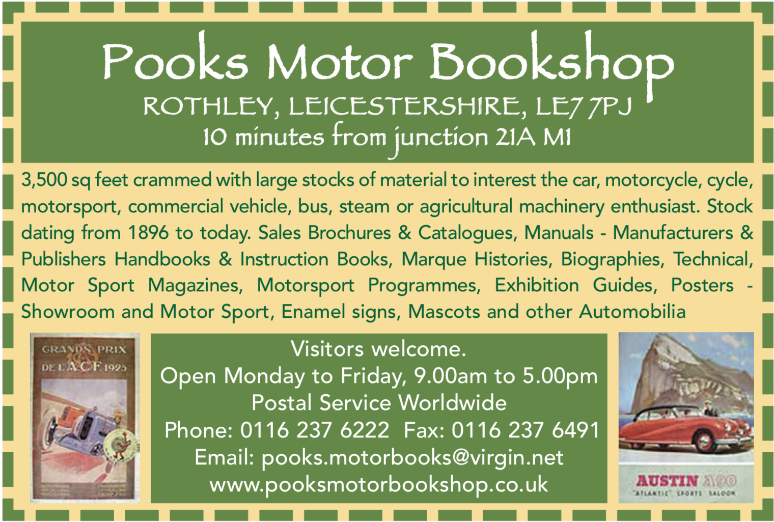 Pools Motor Book Shop - Sales Brochures catalogues Manuals, Manufacturers & Publishers Handbooks & Instruction Books Books-Marque histories, Biographies, Technical, Motor Sport Magazines Motorsport Programmes Exhibition G