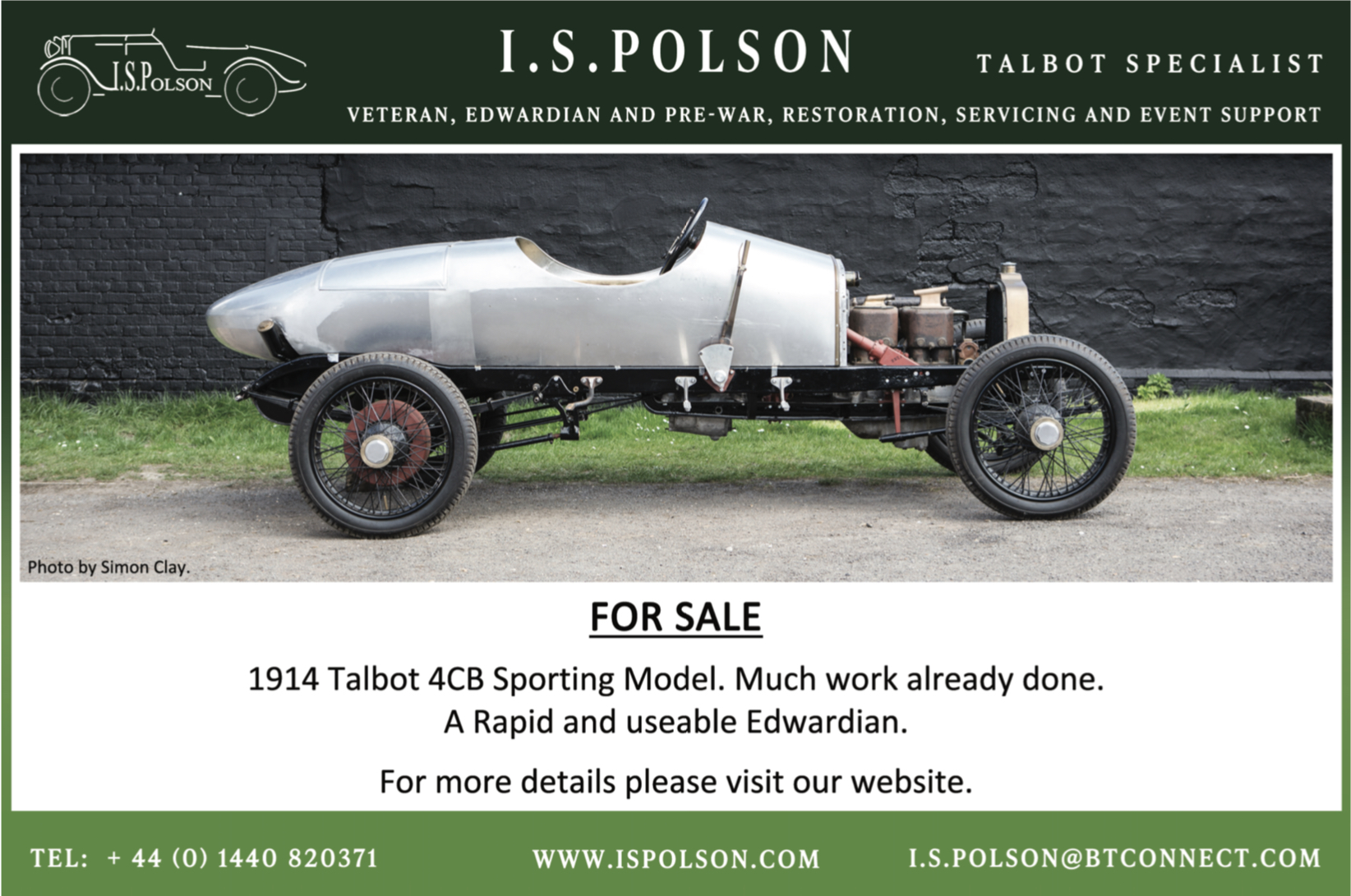Talbot Cars Specialist - Veteran Edwardian pre-war car auto specialists, servicing, restoration, event support,